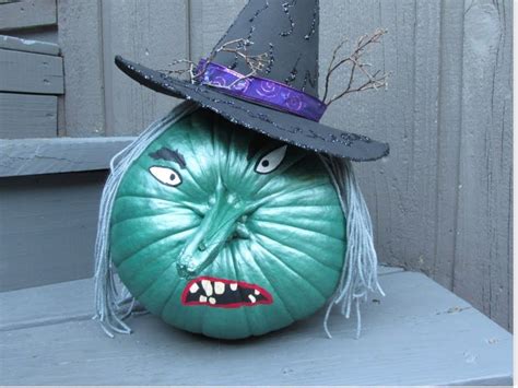Create a Bewitching Halloween Decor with a Wicked Witch Painted Pumpkin